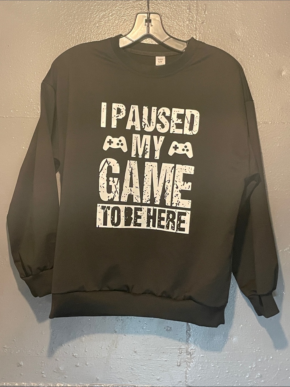 Black "I Paused My Game" Gamer Sweatshirt